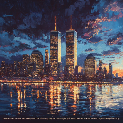 双塔光辉城市天际