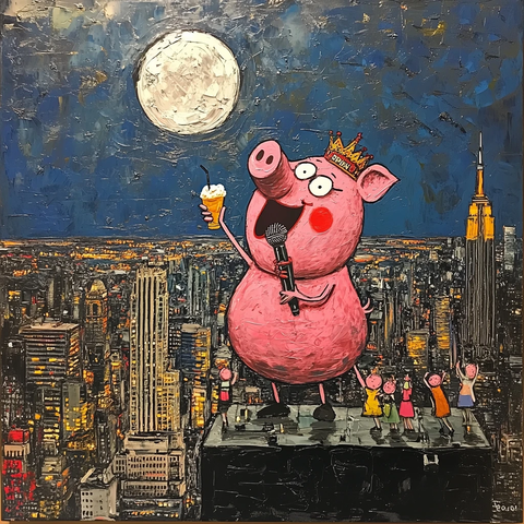 红猪佩奇高线歌唱夜空