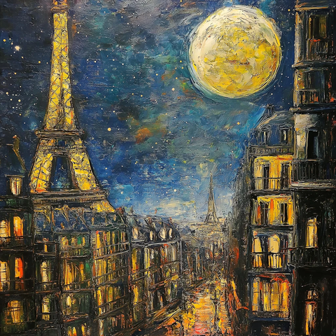 夜空明月与闪烁星辰