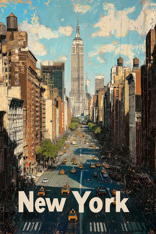 曼哈顿印象派风格海报