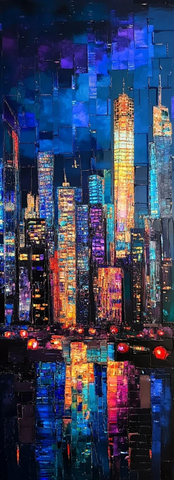 光纤玻璃砖拼成城市夜景