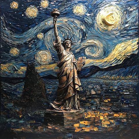 胜利翅膀星夜雕塑