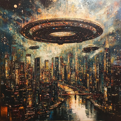 城市天际线流光溢彩