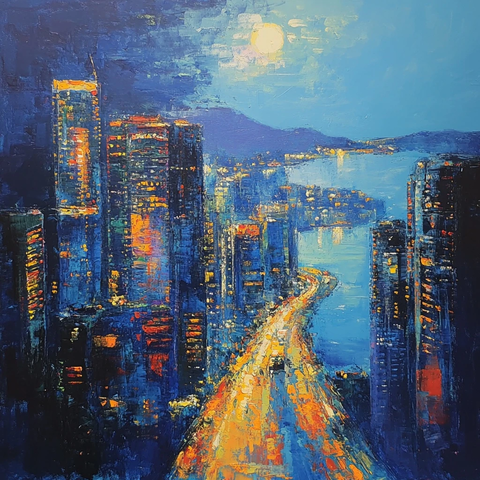 城市夜景与高楼大厦