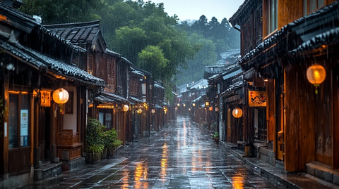 雨中古巷