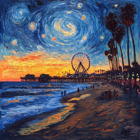 夕阳沙滩摩天轮