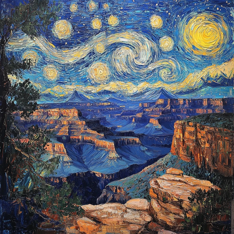 峡谷星空融合画作