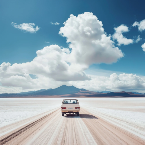 驾驶穿越牛奶沙漠