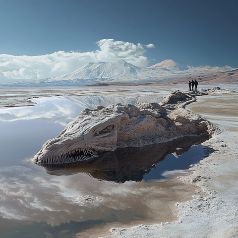 野兽融入盐矿的奇幻景象