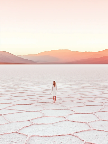 白色小人与广阔盐湖