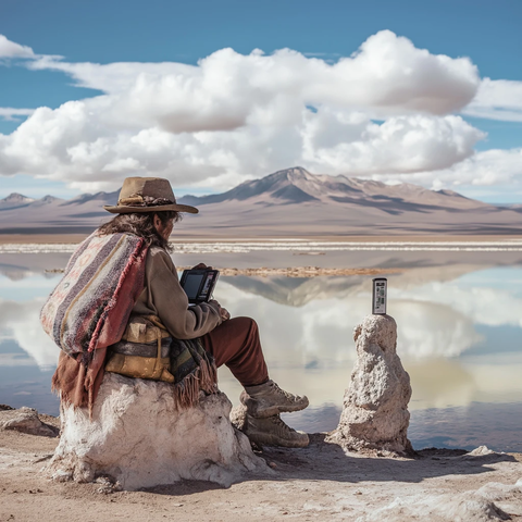 笔记本电脑盐滩仙人掌休闲椅