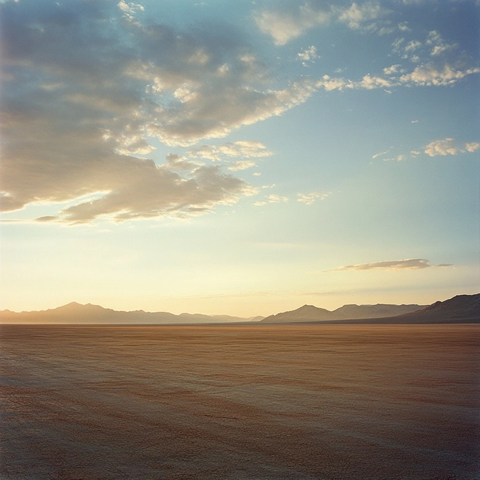 沙漠黄昏空旷视野