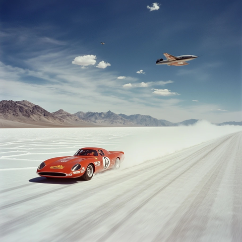 赛车与飞机的竞速画面