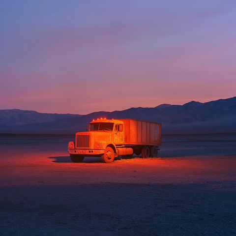 黄昏废弃卡车橙光