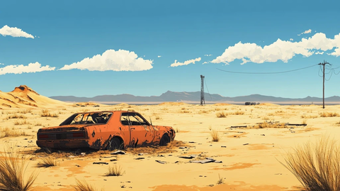 荒漠废墟与沙丘残影