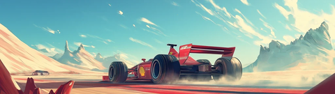 卡通风格赛车插画