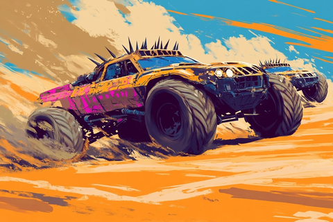 儿童尖刺赛车侧视图