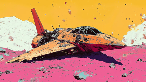 太空船坠落星球表面