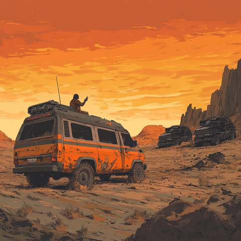 沙漠旧车与未来堡垒