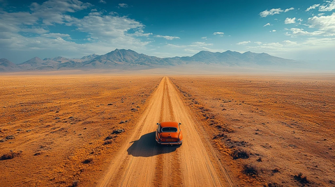 沙漠中奔跑的白马与捷豹型