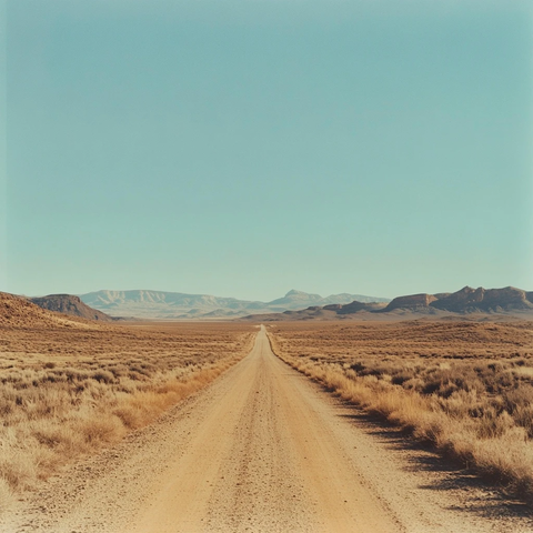 荒废土路沙漠景观