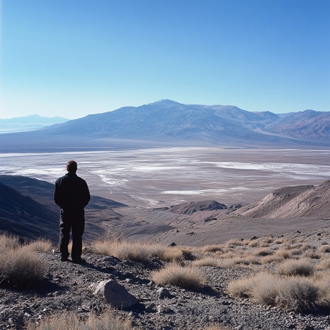 盐地与荒山景象