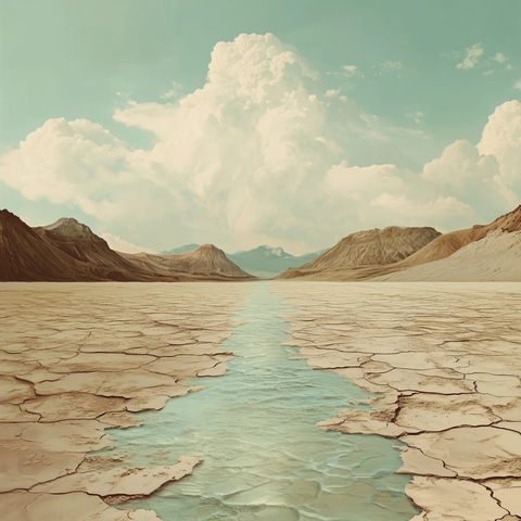 水中升起泥土山丘