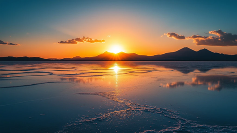 盐湖日落风景