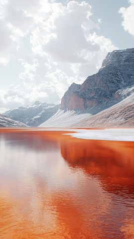 盐湖橙色光影超写实