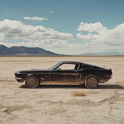 荒野中奔驰的野马