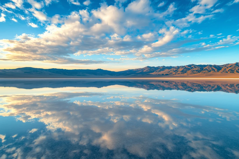 盐湖水面云彩反射