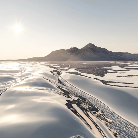 锂金属盐湖沙漠银色闪耀