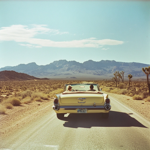 男驾驶车载女穿越沙漠