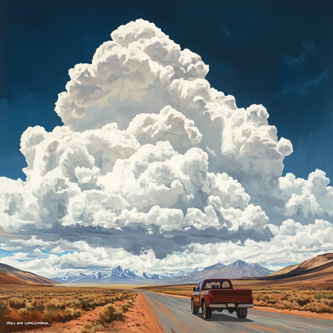 沙漠公路与云朵