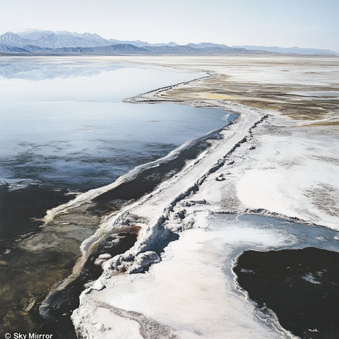 盐湖倒影与自然光