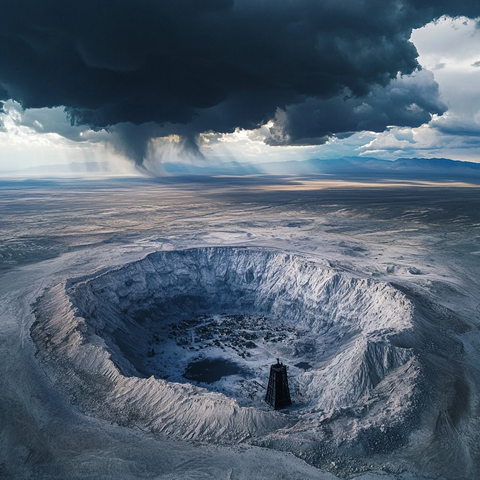 盐湖巨坑黑塔鬼镇