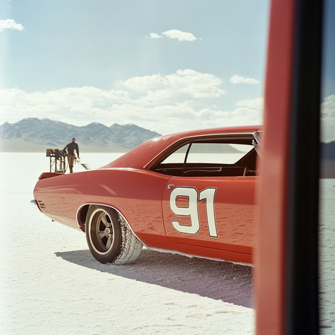 红色肌肉车门外拍摄