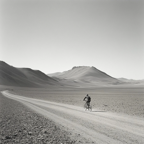 骑车人穿越沙漠