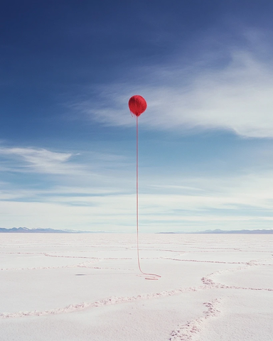 红线浮空盐湖静谧