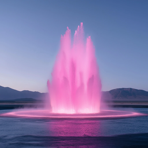 喷泉水花蓝色天空