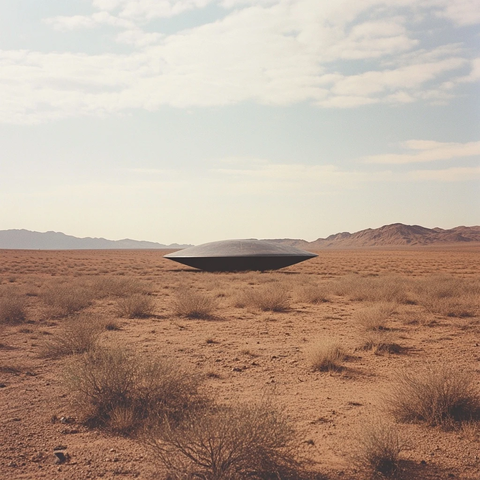 沙漠中坠落的飞碟