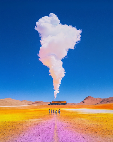 古蒸汽火车与星沙景观