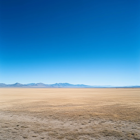 平坦沙漠平原蓝天空镜