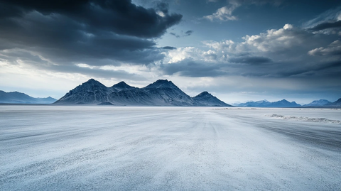 沙漠白沙远山风景