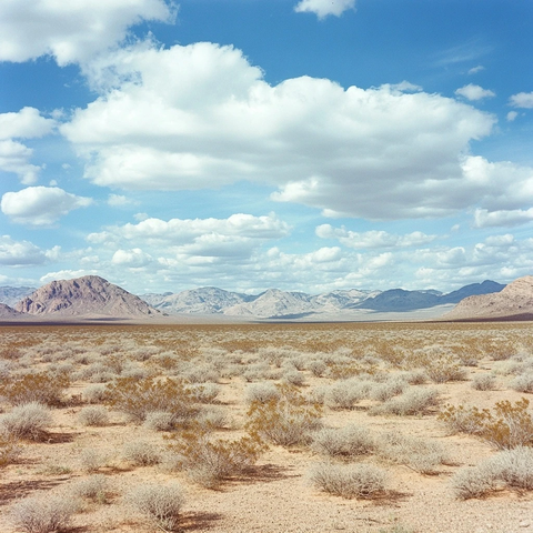 沙漠平原远山云层