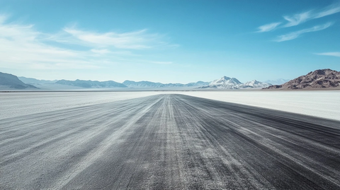 空旷赛道与白盐沙漠景观