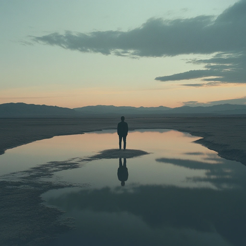 荒野中的孤独身影