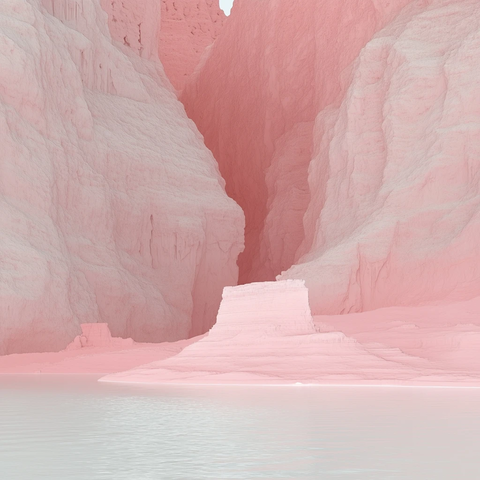 粉红沙漠与浅水湖泊