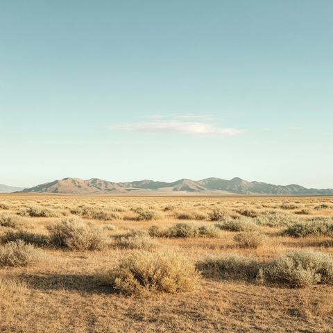 沙漠平坦无云视野