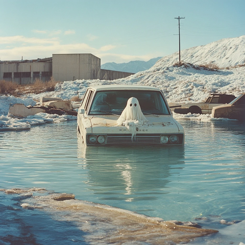 悬浮飞车泳池遗迹摄影